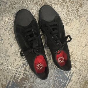 DC Black Canvas Sneakers with Red Accents